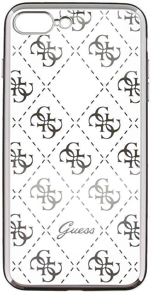 Луксозен Силиконов Калъф за iPhone SE 2022/2020 8/7, Guess Silicone Case, Сребрист
