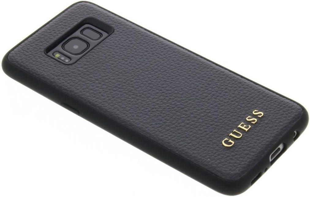 Луксозен Кожен Калъф за Samsung S8, Guess Leather Case, Черен (2)