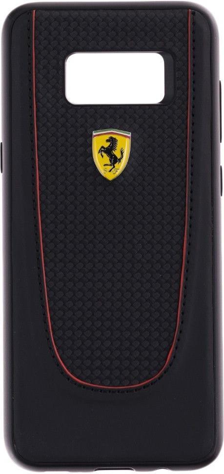 Луксозен Кожен Калъф за Samsung S8 Plus, Ferrari Leather/Carbon Case, Черен (4)