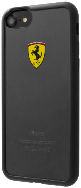 Луксозен Хибриден Калъф за iPhone SE 2022/2020 8/7, Ferrari Hybrid 2 Soft Case, Черен