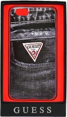 Луксозен Кожен Калъф за iPhone 6/6s Plus, Guess Denim Jeans Book Case, Син (2)