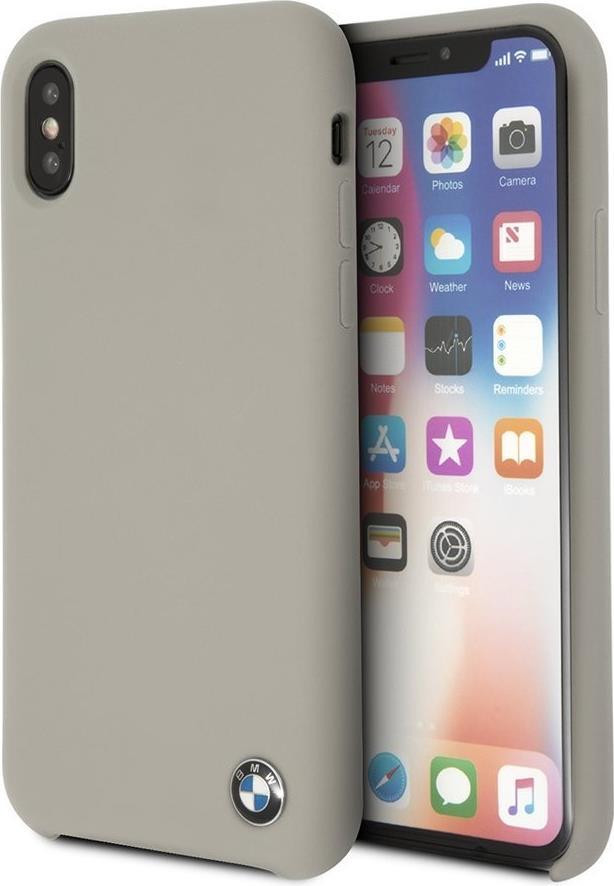 Луксозен Силиконов Калъф за iPhone XS/X, BMW Silicone Case, Бежов (2)