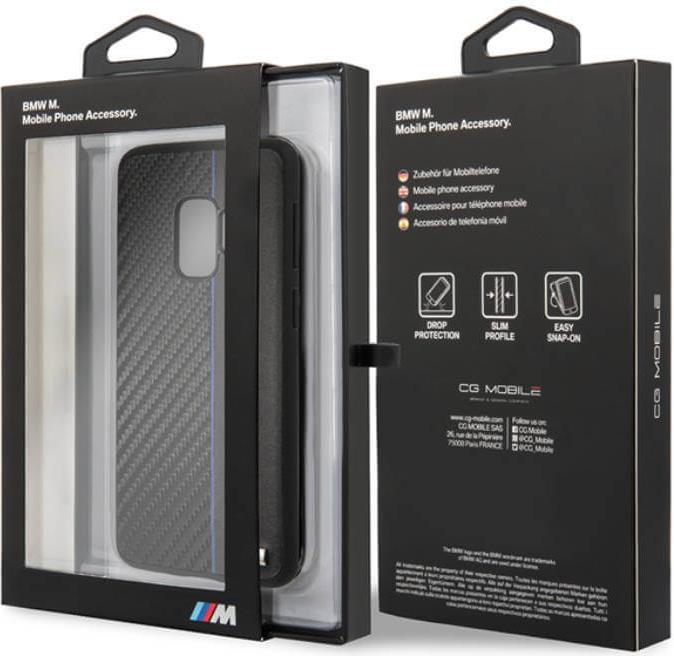 Луксозен Кожен Калъф за Samsung S9, BMW Carbon/Leather M Case, Черен (3)
