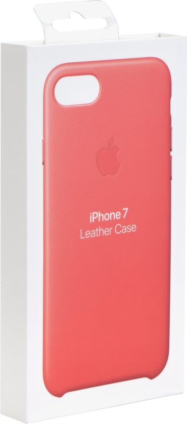Оригинален Кожен Калъф за Apple iPhone SE 2022/2020 8/7, Leather Case Geranium, Червен (3)