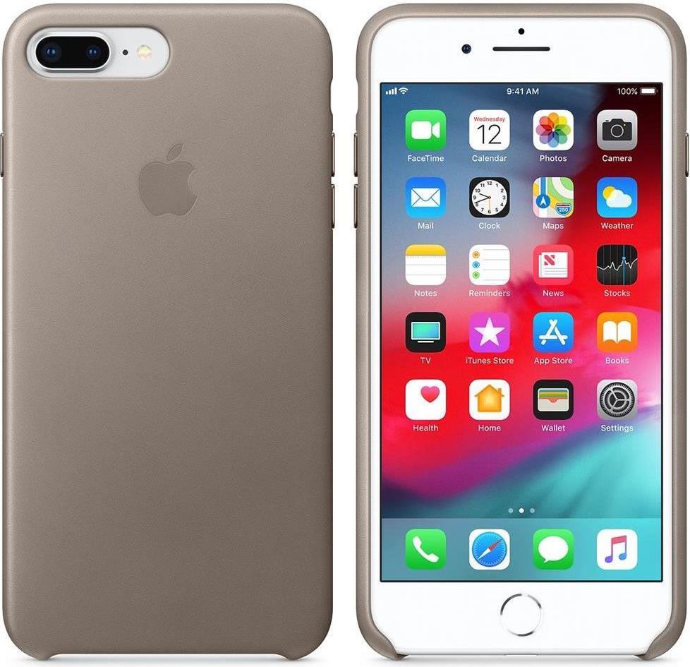 Оригинален Кожен Калъф за Apple iPhone 8/7 Plus, Leather Case Taupe, Кафяв