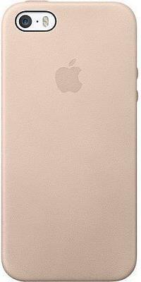 Оригинален Кожен Калъф за Apple iPhone SE/5s/5, Leather Case, Бежов (2)