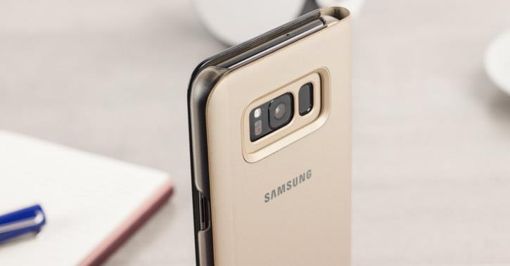 Оригинален Активен Калъф за Samsung S8 Plus Clear View Cover Book Case Ef-Zg955cf, Златист (4)