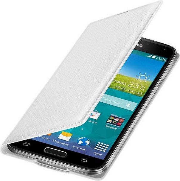 Оригинален Активен Калъф за Samsung S5 Book Case Ef-Wg900bh, Бял (2)