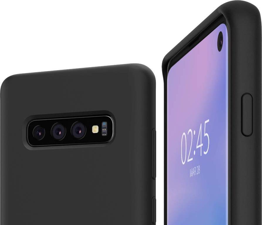 Противоударен Силиконов Калъф за Samsung S10, Spigen Silicone Fit Case, Черен (6)