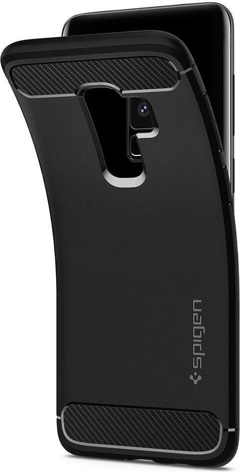 Противоударен Силиконов Калъф за Samsung S9 Plus, Spigen Rugged Armor Case, Черен (6)