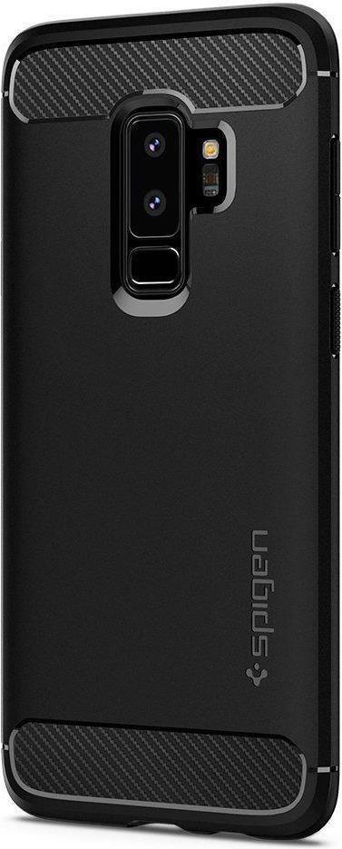 Противоударен Силиконов Калъф за Samsung S9 Plus, Spigen Rugged Armor Case, Черен
