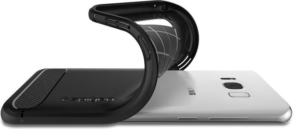 Противоударен Силиконов Калъф за Samsung S8, Spigen Rugged Armor Case, Черен (6)