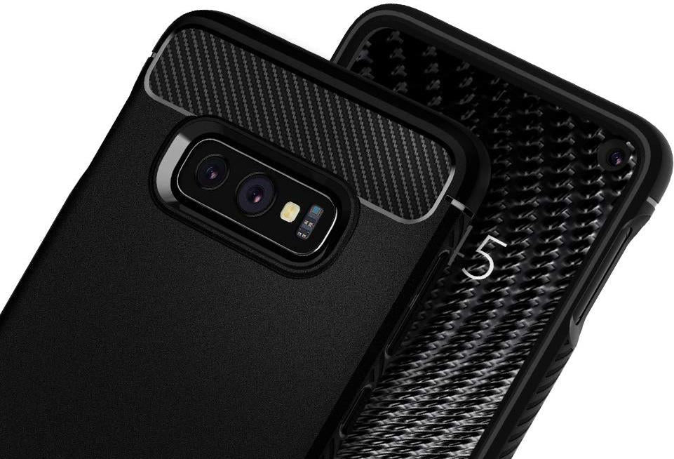 Противоударен Силиконов Калъф за Samsung S10e, Spigen Rugged Armor Case, Черен (7)