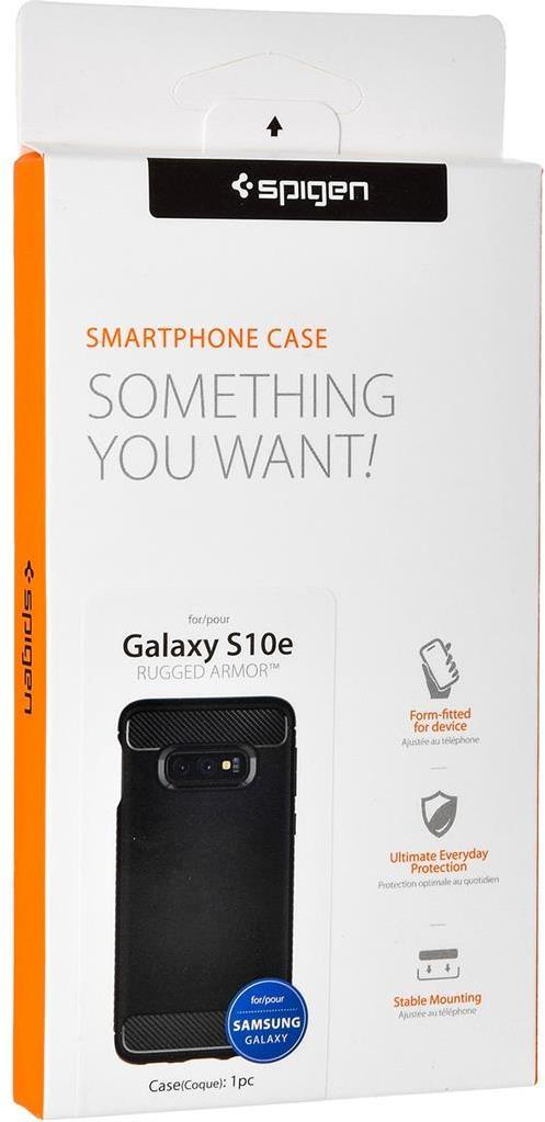 Противоударен Силиконов Калъф за Samsung S10e, Spigen Rugged Armor Case, Черен (9)
