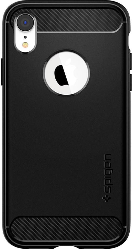 Противоударен Силиконов Калъф за iPhone XR, Spigen Rugged Armor Case, Черен (2)