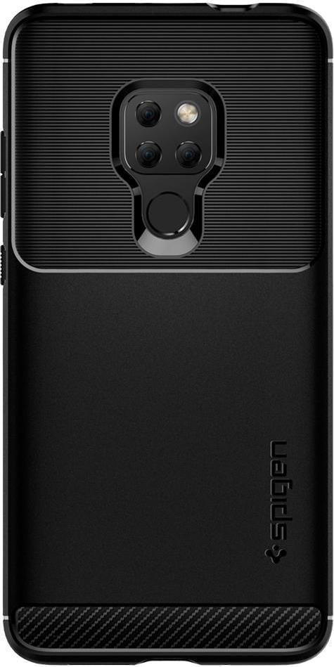 Противоударен Силиконов Калъф за Huawei Mate 20, Spigen Rugged Armor Case, Черен (2)