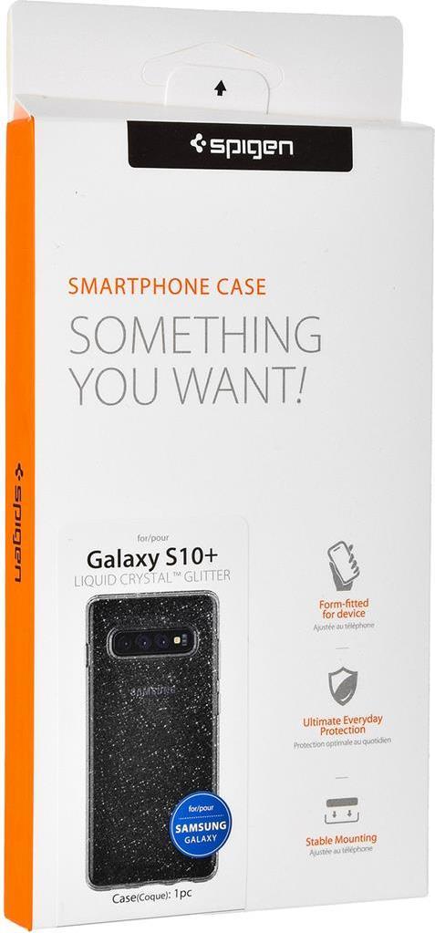 Противоударен Блестящ Калъф за Samsung S10 Plus, Spigen Liquid Crystal Glitter Quartz Case, Прозрачен (7)