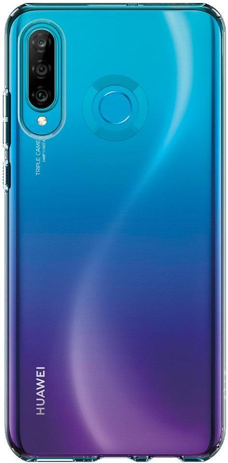Противоударен Силиконов Калъф за Huawei P30 Lite, Spigen Liquid Crystal Case, Прозрачен (2)