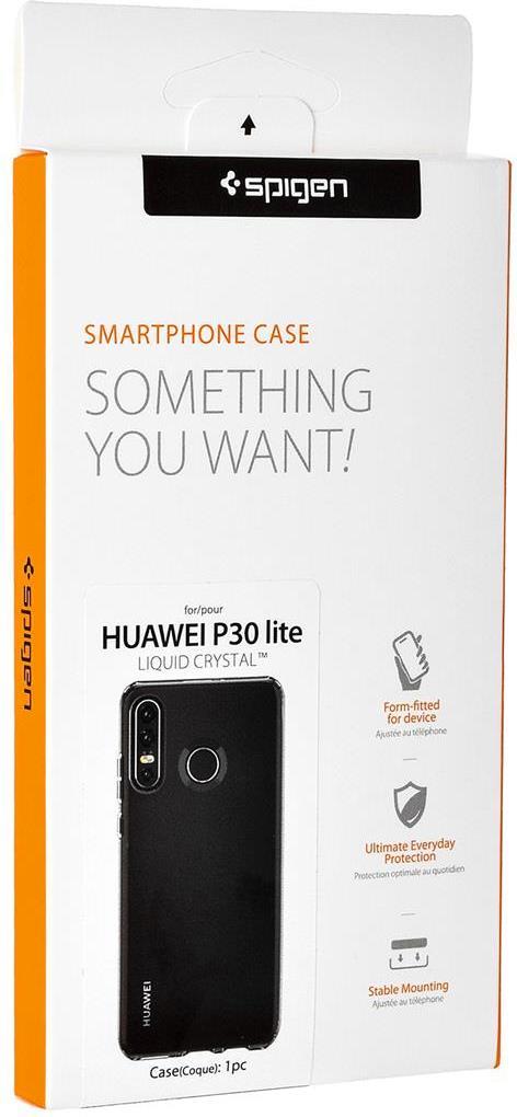 Противоударен Силиконов Калъф за Huawei P30 Lite, Spigen Liquid Crystal Case, Прозрачен (9)