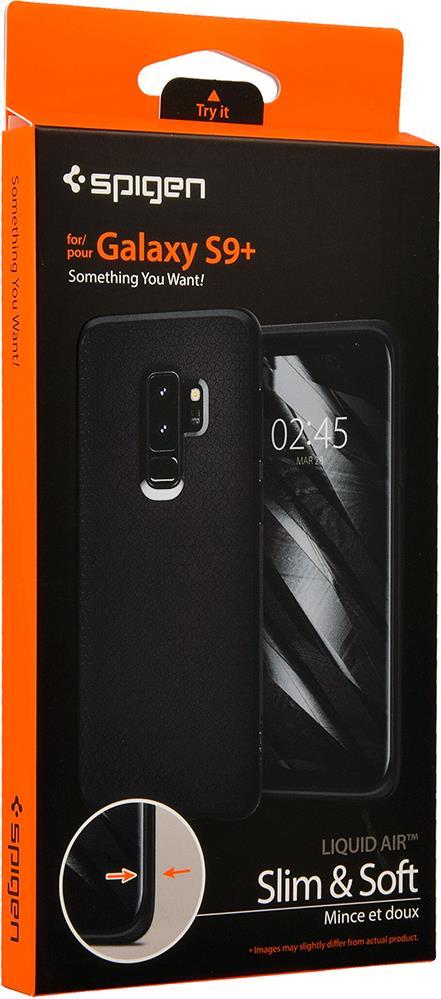Противоударен Силиконов Калъф за Samsung S9 Plus, Spigen Liquid Air Case, Черен (8)