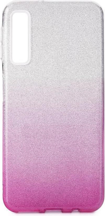 Блестящ Силиконов Калъф за Samsung A7 2018, Forcell Shining Case, Сребро/Розов