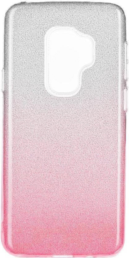 Блестящ Силиконов Калъф за Samsung S9 Plus, Forcell Shining Case, Сребро/Розов
