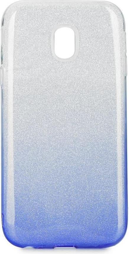 Блестящ Силиконов Калъф за Samsung J3 2017, Forcell Shining Case, Сребро/Син