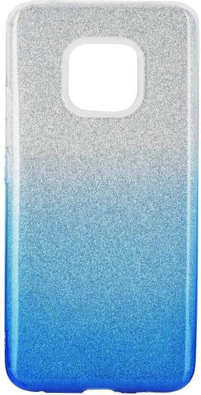 Блестящ Силиконов Калъф за Huawei Mate 20 Pro, Forcell Shining Case, Сребро/Син