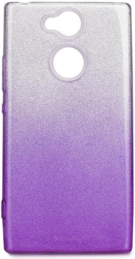 Блестящ Силиконов Калъф за Sony XA2, Forcell Shining Case, Сребро/Лилав