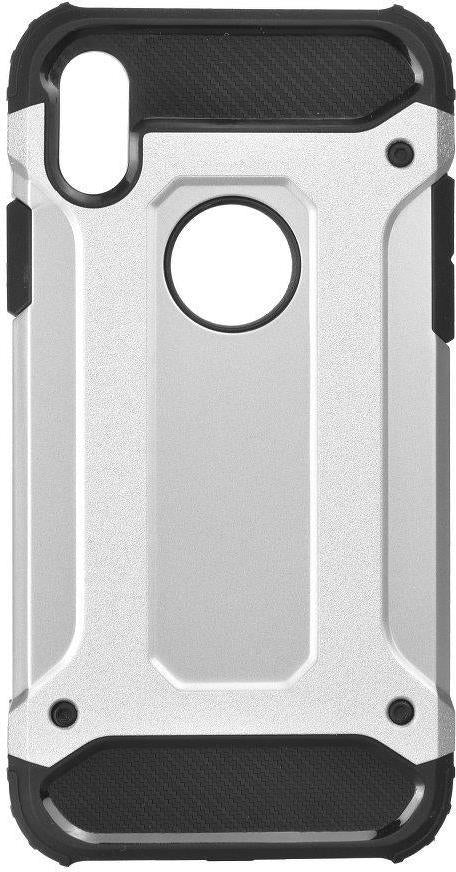 Противоударен Хибриден Калъф за iPhone XS/X, Forcell Armor Case, Сребрист