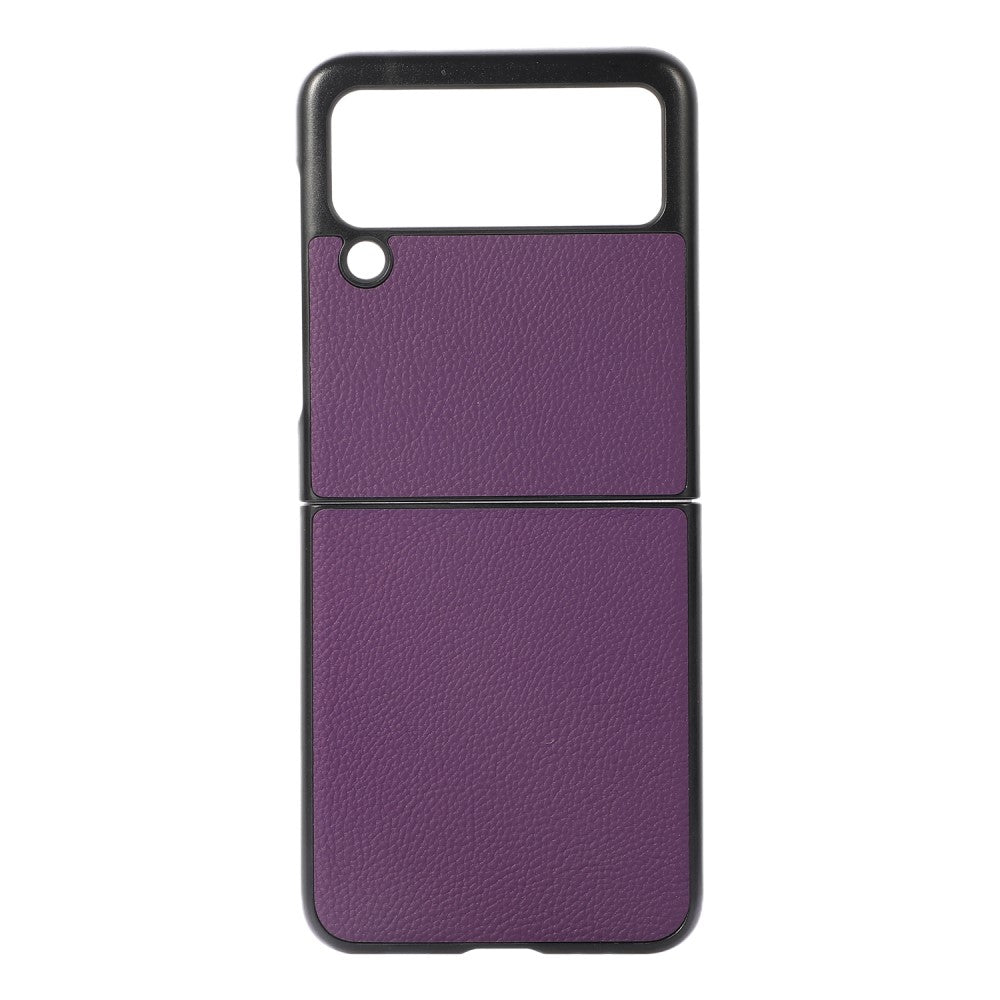 Кожен Калъф за Samsung Galaxy Z Flip 3, Skin Leather Case, Лилав