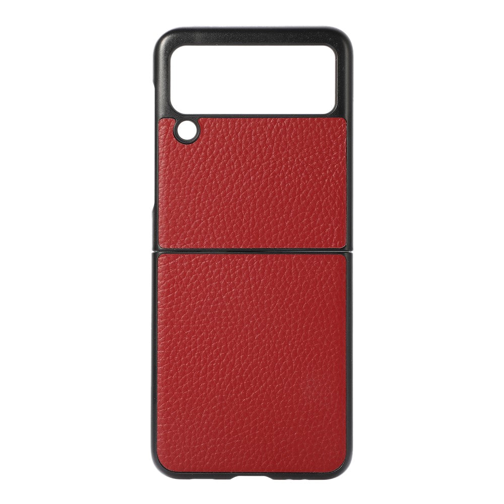 Кожен Калъф за Samsung Galaxy Z Flip 3, Skin Leather Case, Червен