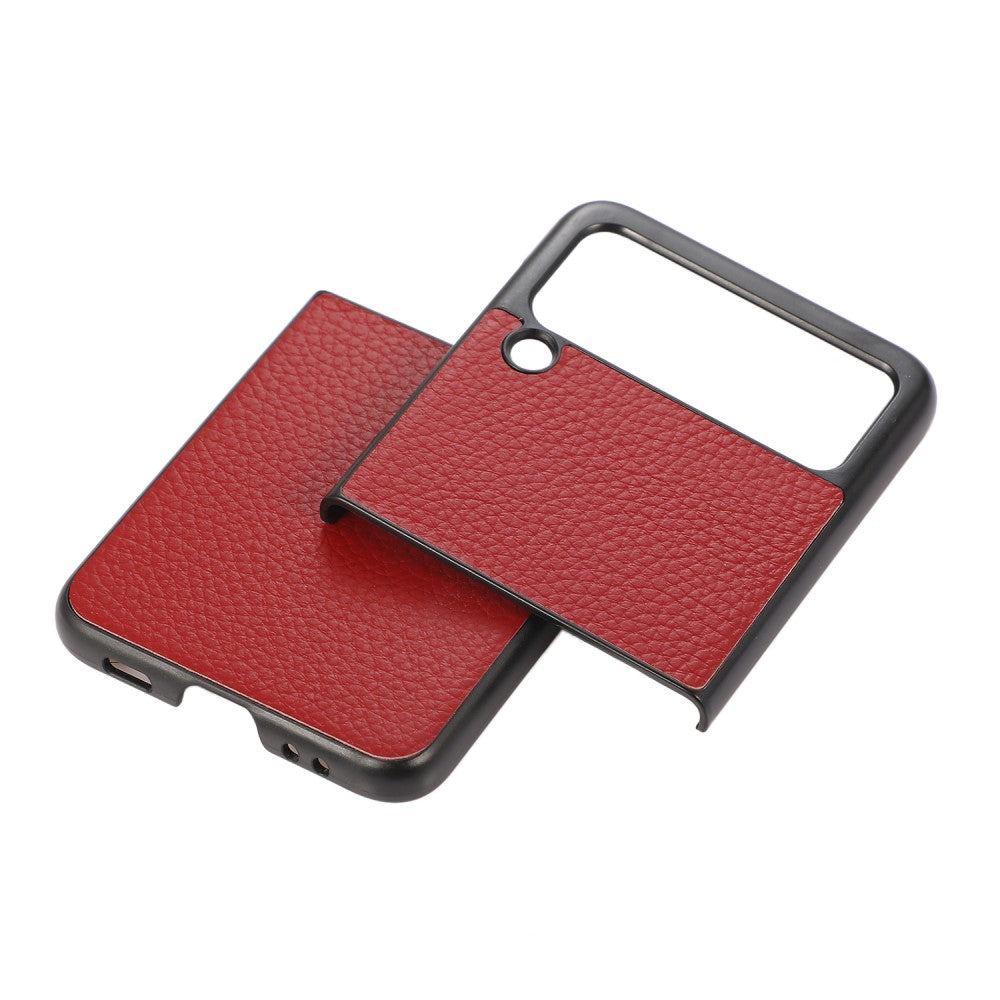 Кожен Калъф за Samsung Galaxy Z Flip 3, Skin Leather Case, Червен (2)