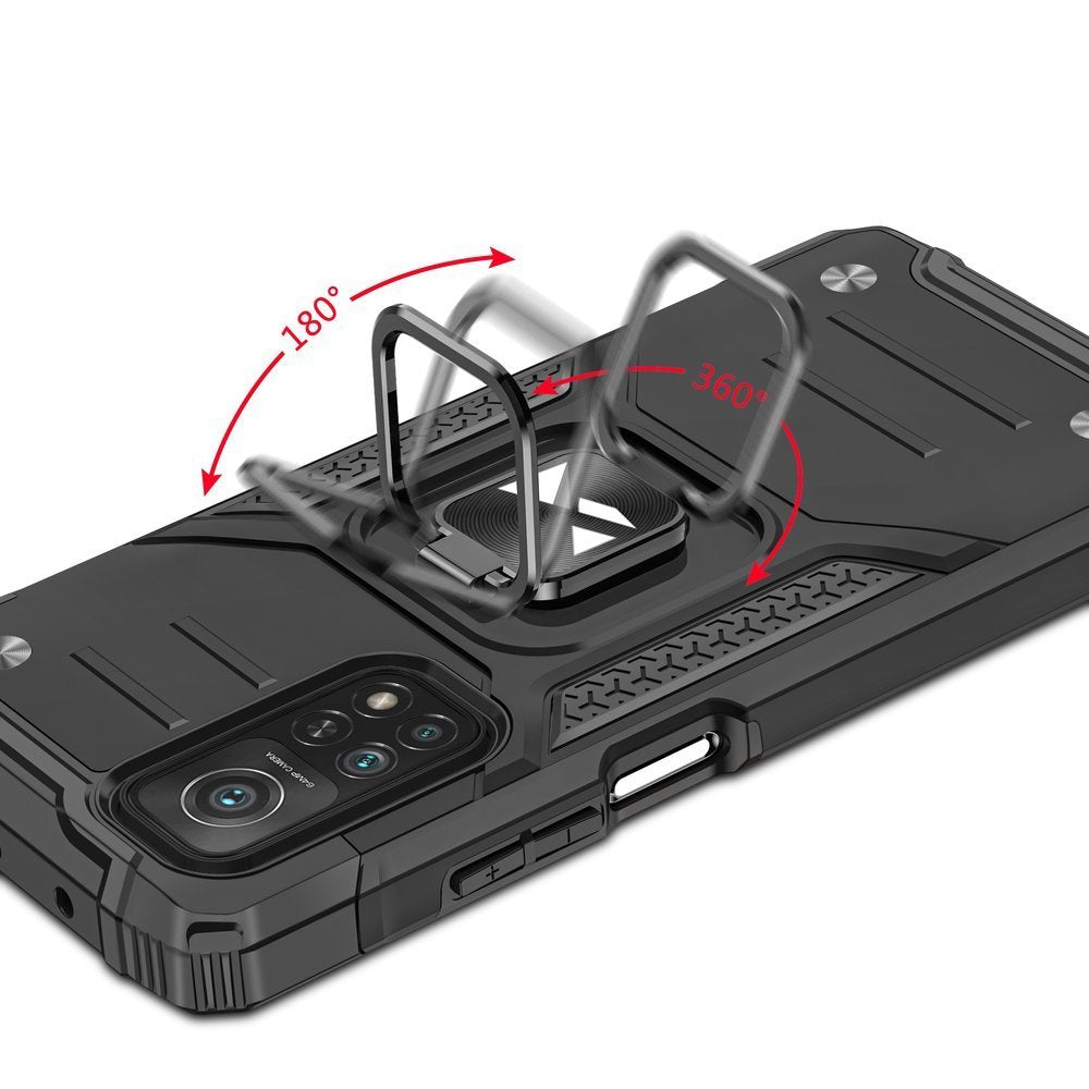 Калъф със Стойка-Пръстен за Samsung A72, Armor Style Case, Черен (4)