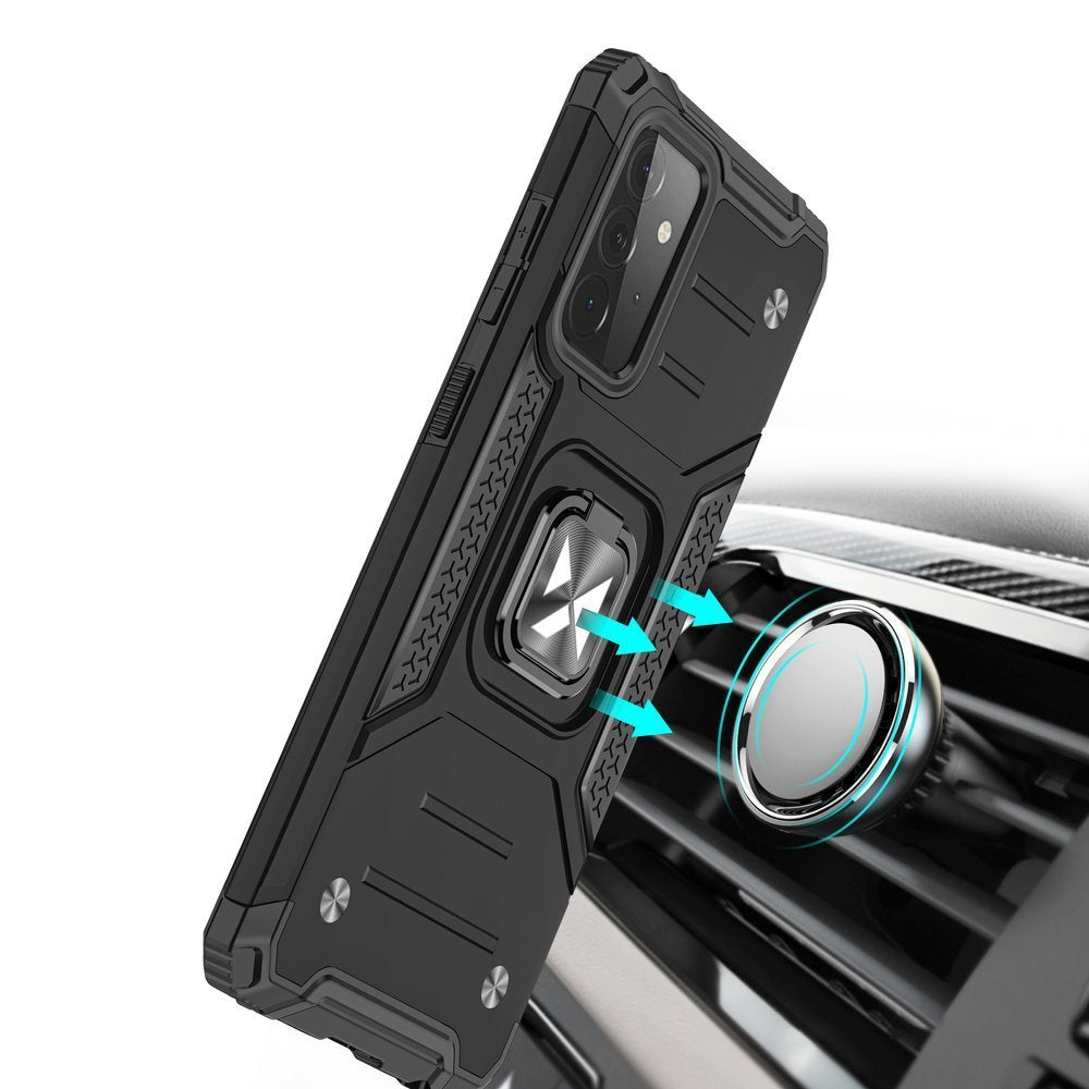 Калъф със Стойка-Пръстен за Samsung A72, Armor Style Case, Черен (5)