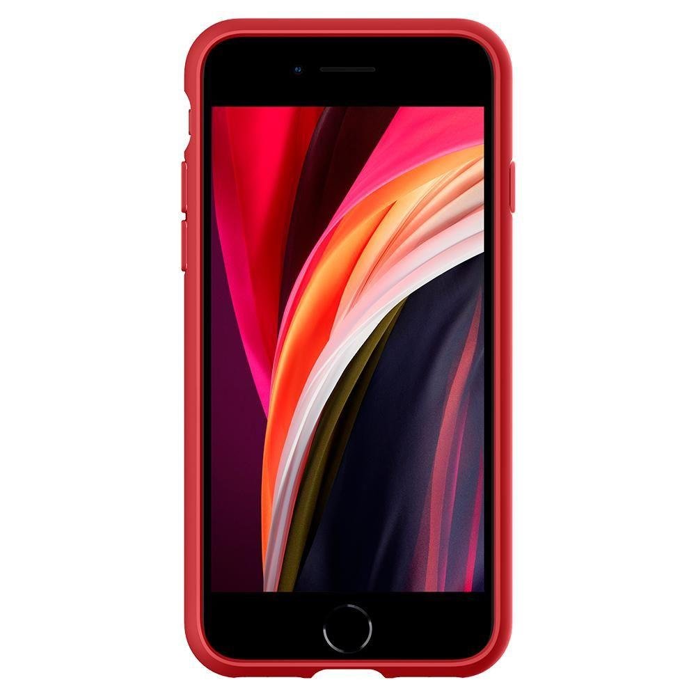 Противоударен Калъф за iPhone SE 2022/2020 8/7, Spigen Thin Fit Case, Червен (4)