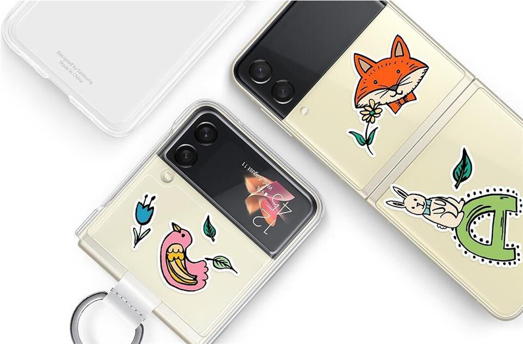 Оригинален Поликарбонатен Калъф за Samsung Z Flip 3, Clear Ring Cover Case EF-QF711CTE, Прозрачен (6)