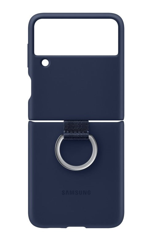 Оригинален Силиконов Калъф за Samsung Z Flip 3, Silicone Ring Cover Case EF-PF711TNE, Син (4)