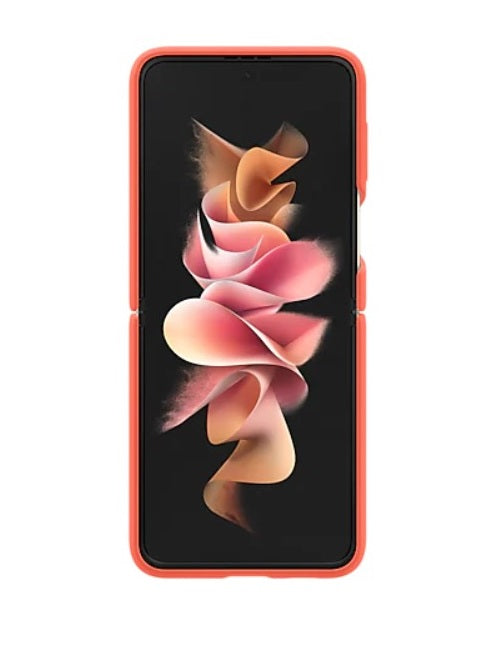 Оригинален Силиконов Калъф за Samsung Z Flip 3, Silicone Ring Cover Case EF-PF711TNPE, Корал (7)