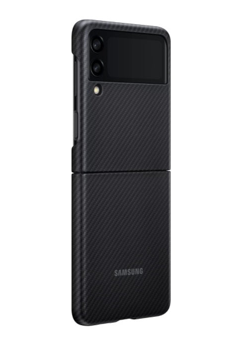 Оригинален Карбонов Калъф за Samsung Z Flip 3, Aramid Case EF-XF711SBEGWW, Черен (3)