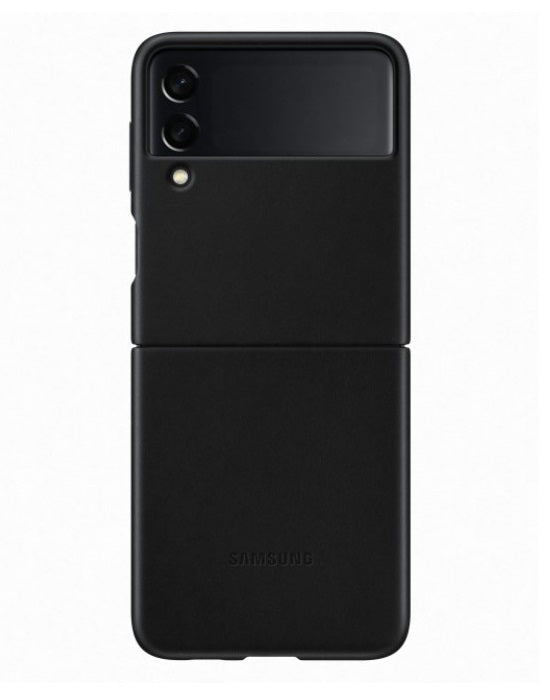 Оригинален Кожен Калъф за Samsung Z Flip 3, Leather Case EF-VF711LBEGWW, Черен