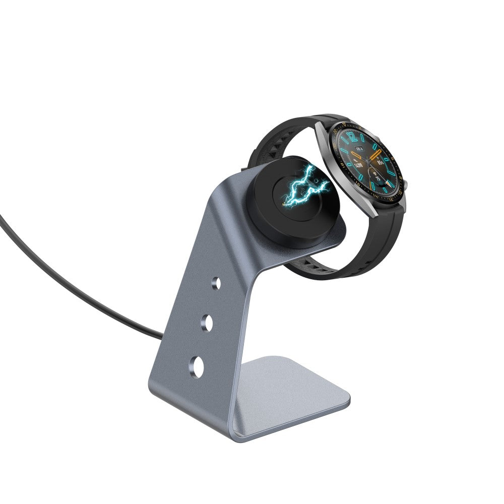 Безжично Зарядно с Поставка за Huawei Watch GT2, Wireless Stand Charger, Черен (2)