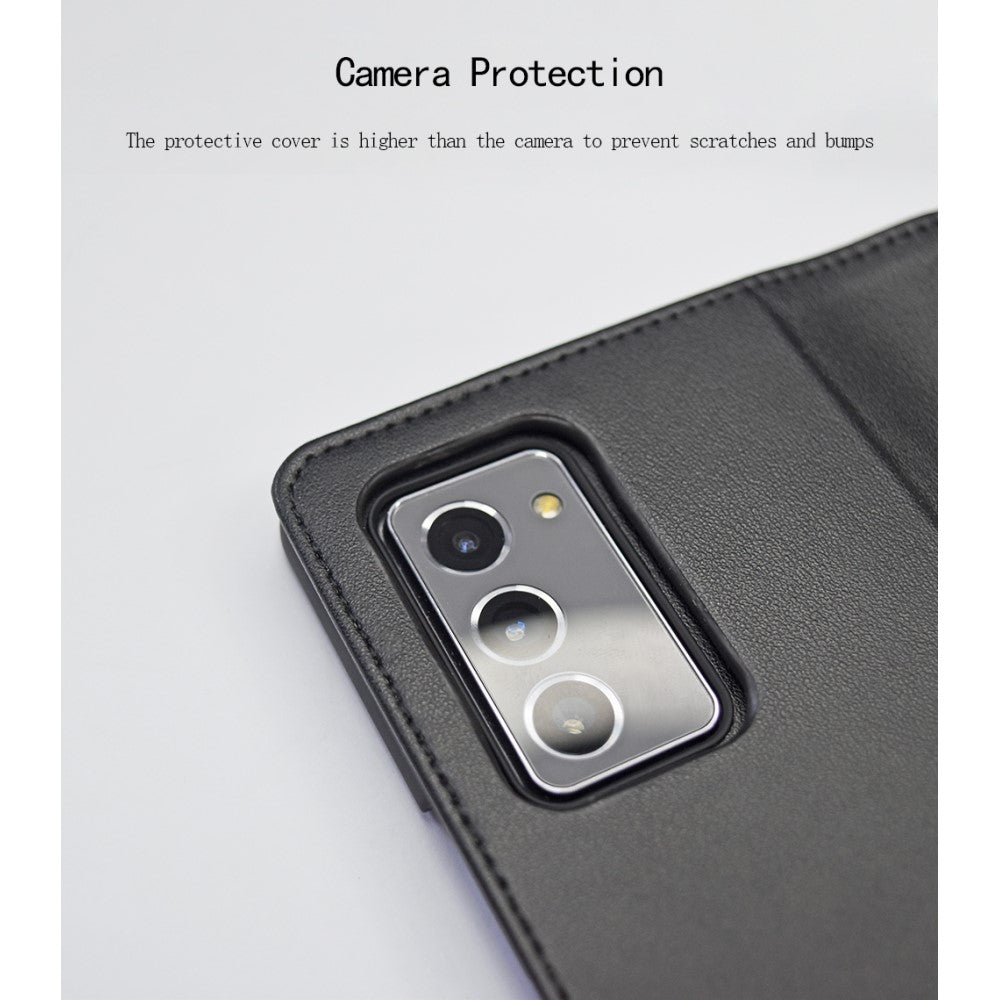 Кожен Калъф с Поставка 2в1 за Samsung Z Fold 2, GKK Split Leather Case, Черен (8)