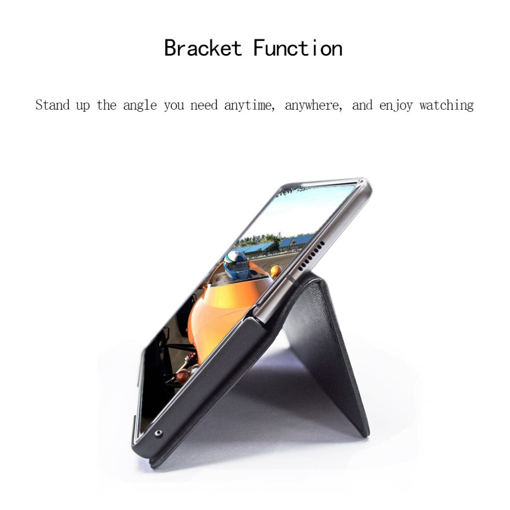 Кожен Калъф с Поставка 2в1 за Samsung Z Fold 2, GKK Split Leather Case, Черен (4)