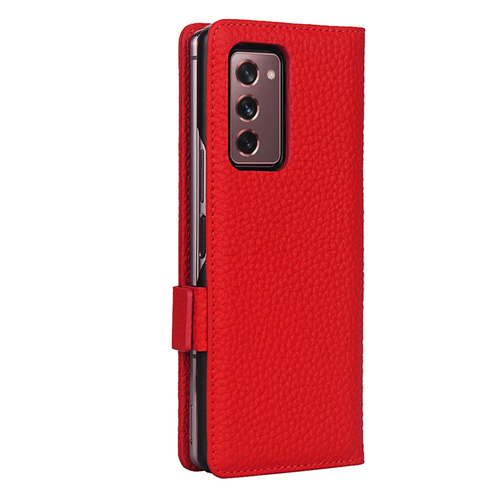 Кожен Калъф с Поставка за Samsung Z Fold 2, GKK Leather Case, Червен (4)