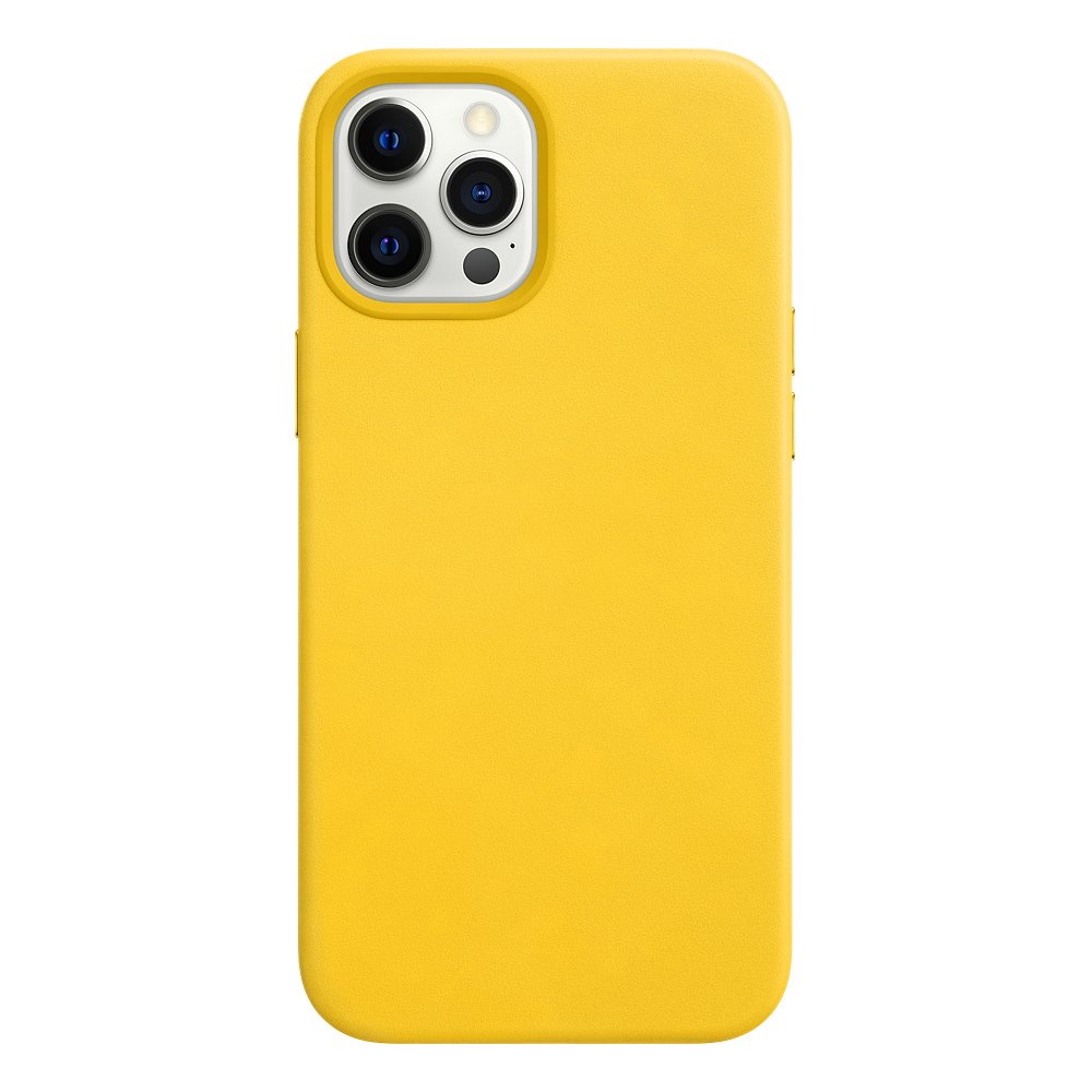 Кожен Калъф за iPhone 12/Pro, Leather Classic Case, Жълт