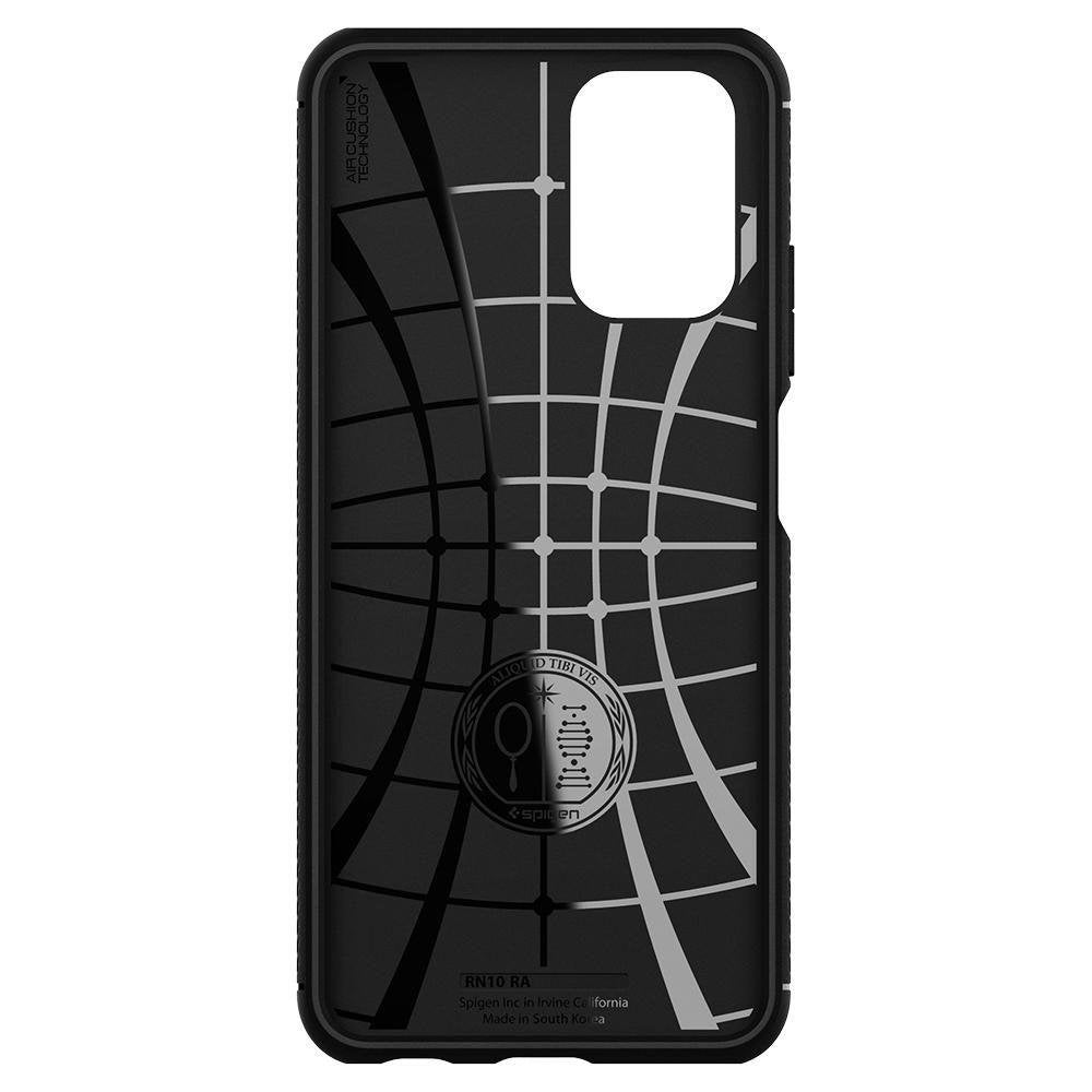 Противоударен Силиконов Калъф за Xiaomi Redmi Note 10/10S, Spigen Rugged Armor Case, Черен (7)