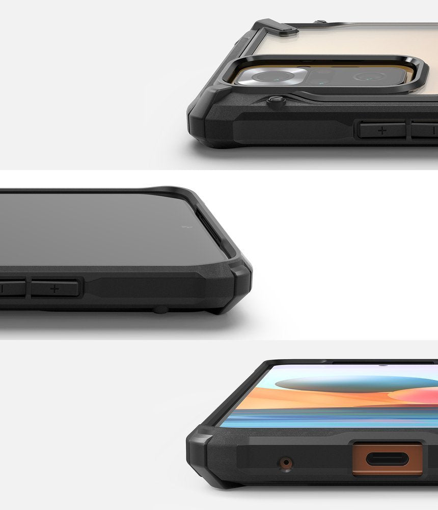 Противоударен Хибриден Калъф за Xiaomi Redmi Note 10 Pro/Max, Ringke Fusion X Case, Черен (2)