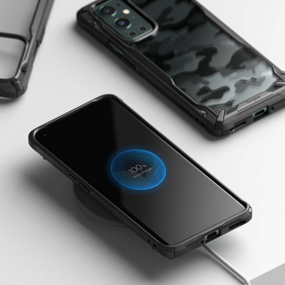 Противоударен Хибриден Калъф за Oneplus 9 Pro, Ringke Fusion X Camo Case, Черен (6)