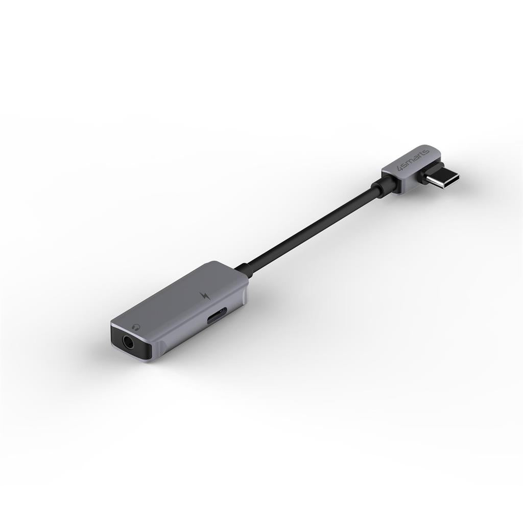 Аудио Адаптер USB-C за Samsung S21/20 Note 20/10, 4Smarts Splitter AUX 3.5mm, Черен (5)